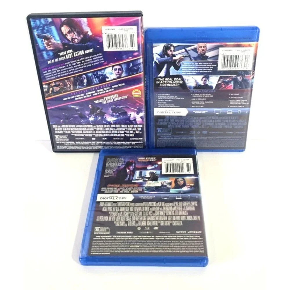 John Wick 1, 2 & 3 Movies Blue-ray & DVD Keanu Reeves - Picture 2 of 8